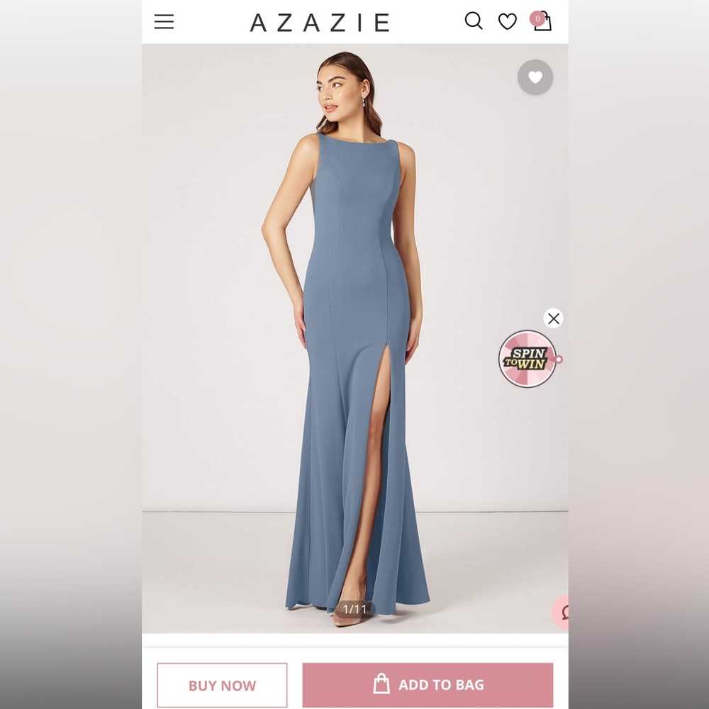 AZAZIE ROGUE
Mermaid Side slit Stretch Crepe Floor-Length Dress Dusty Blue
